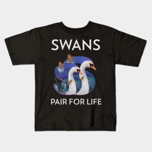 Swans Pair for Life Animal Facts Kids T-Shirt